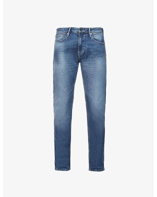 Emporio Armani Blue Slim-fit Skinny Stretch-denim Jeans for men