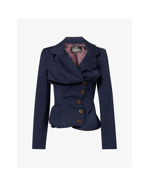 Vivienne Westwood Blue Drunken Tailor Wool Jacket