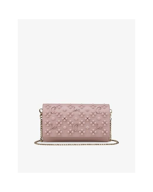 Christian Louboutin Pink Paloma Leather Chain Wallet
