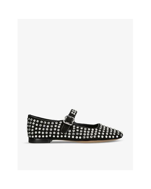 Sam Edelman Black Michaela Rhinestone-Embellished Ballet Flats