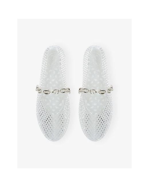 Ancient Greek Sandals White Iro Shells Pvc Ballet Flats