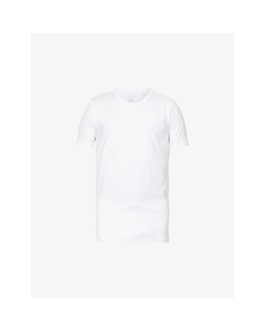 Falke White Regular-Fit Crewneck Stretch-Cotton T-Shirt Pack Of Two for men