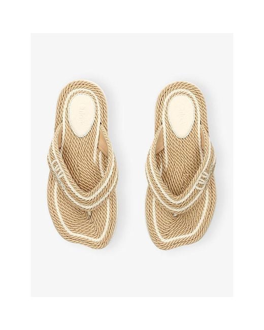 Chloé Natural Logo Woven Sandals