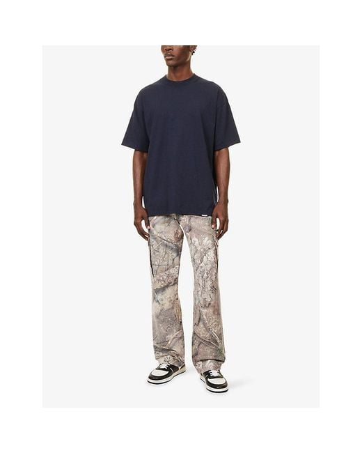 Represent Blue Initial Oversized Cotton-Jersey T-Shirt for men