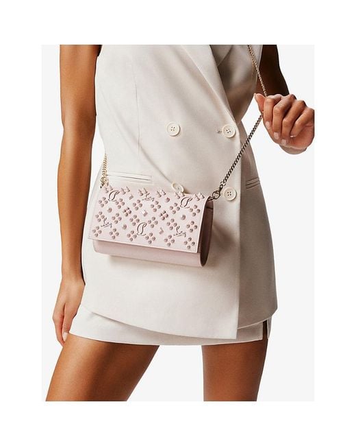 Christian Louboutin Pink Paloma Leather Chain Wallet