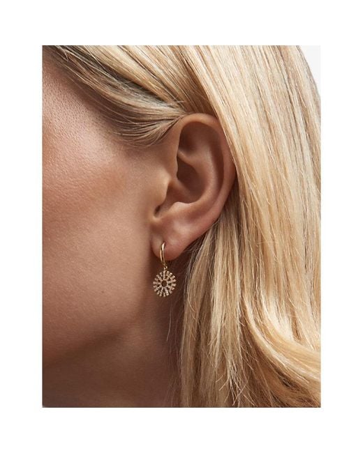 Astley Clarke Metallic Rising Sun 14Ct- And 0.265Ct Diamond Drop Huggies