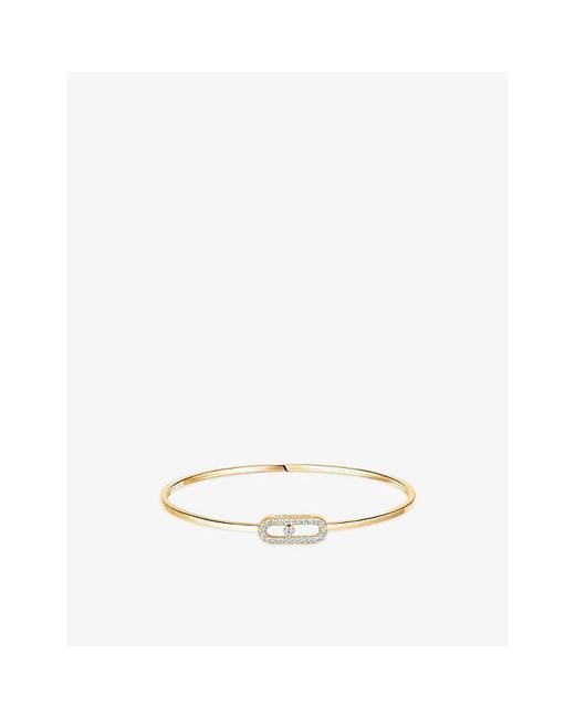 Messika White Move Uno Small Flex 18Ct And 0.14Ct Diamond Bracelet