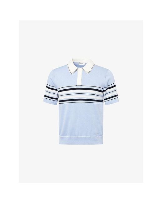 Jonathan Simkhai Blue Brandon Popver Cotton Polo Shirt for men