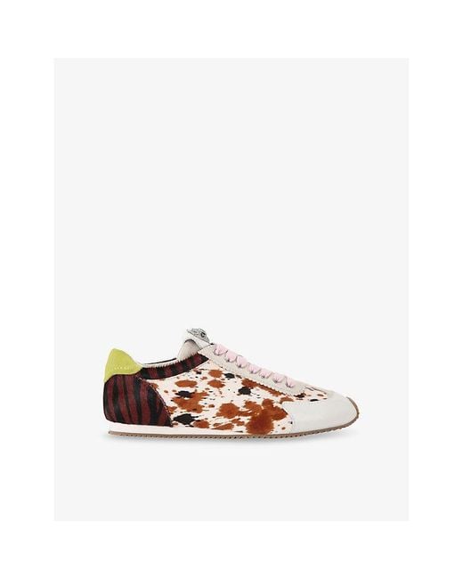 Kurt Geiger White Islington Eagle Leather Low-Top Trainers