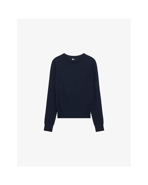 The Kooples Blue Round-Neck Wool Knitted Jumper