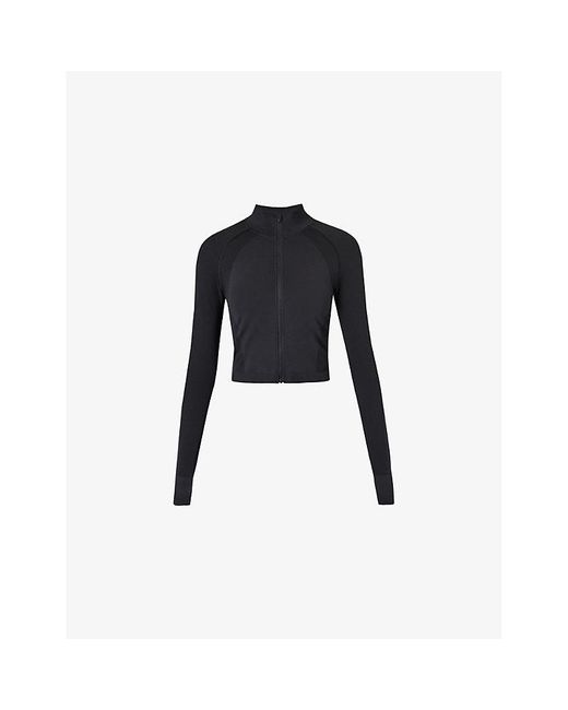 Sweaty Betty Black Athlete Cropped Stretch-Woven Top