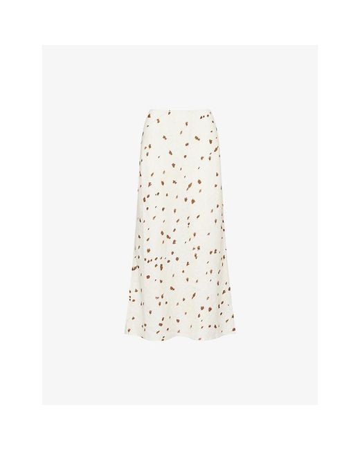 Samsøe & Samsøe White Saagneta Printed Linen Maxi Skirt
