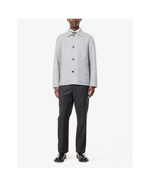 Dunhill Gray Reversible Relaxed-Fit Wool Jacket for men