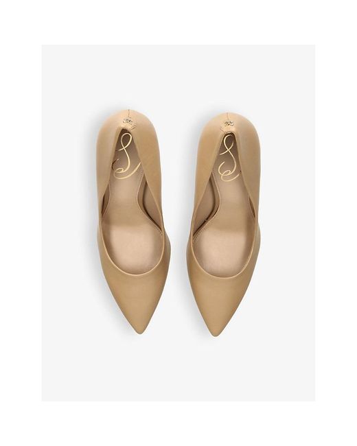 Sam Edelman Natural Hazel Leather Heeled Courts