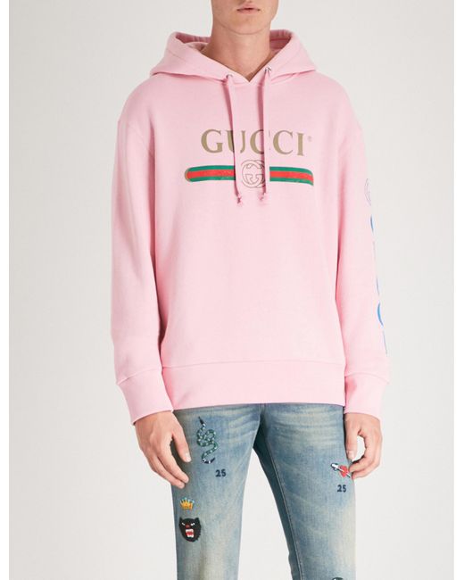 Gucci Pink Dragon Hoodie for men