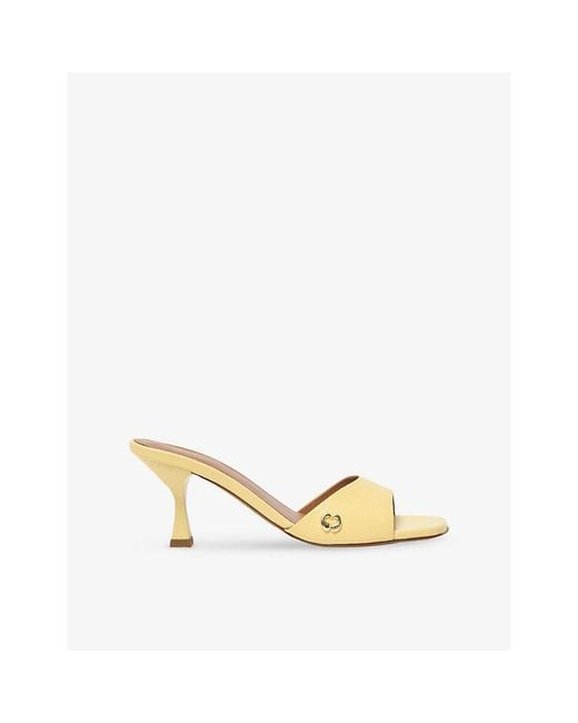 Maje Metallic Charm-Embellished Heeled Leather Mules