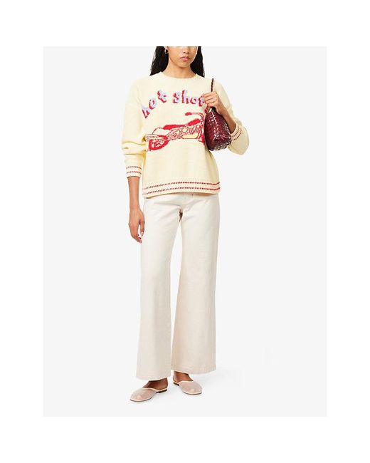 Mother Pink The Big Embroidered Cotton Jumper