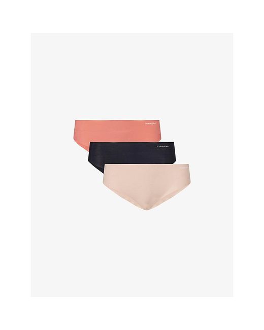 Calvin Klein Multicolor Invisibles Hipster Pack Of Three Jersey Briefs
