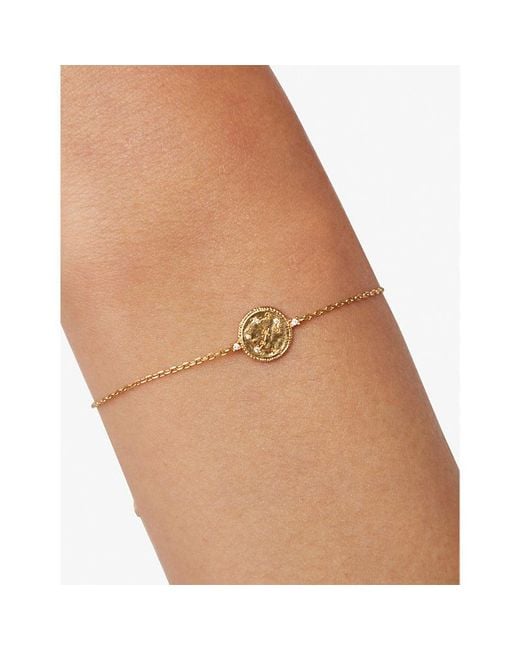 Astrid & Miyu White Scorpio Zodiac 18Ct-Plated Sterling- And Cubic Zirconia Pendant Bracelet