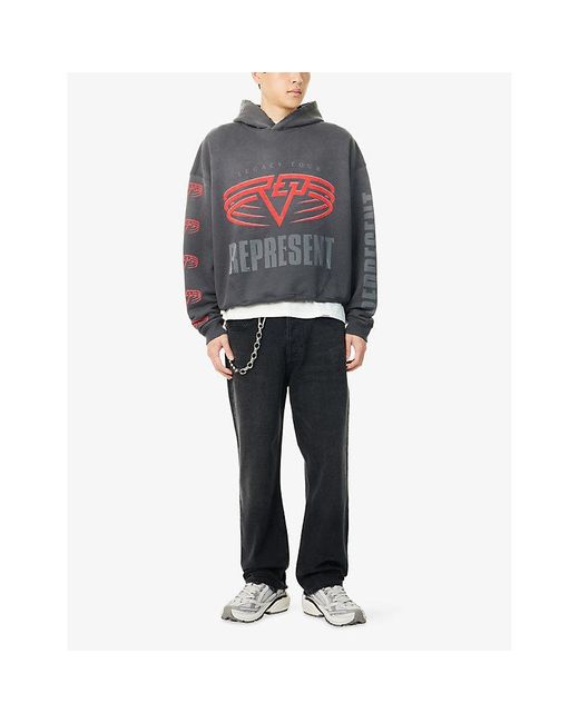 Represent Multicolor Legacy Tour Graphic-Print Reversible Cotton-Jersey Hoody for men