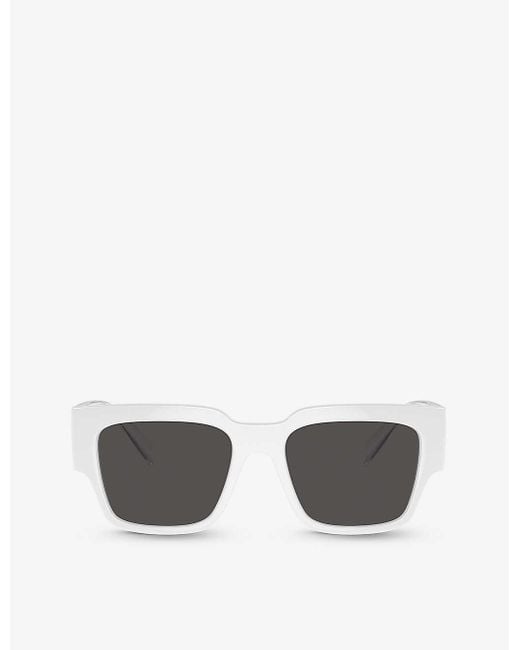 Dolce & Gabbana White Dg6184 Square-frame Injected Sunglasses