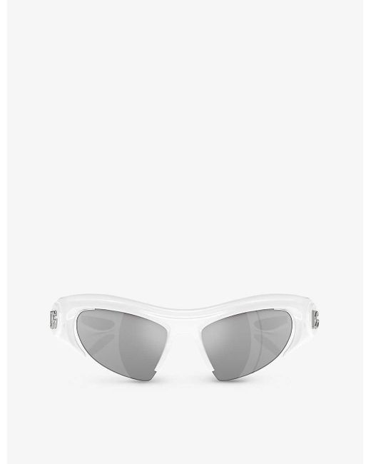 Dolce & Gabbana White Dg6192 Cat-eye-frame Nylon Sunglasses