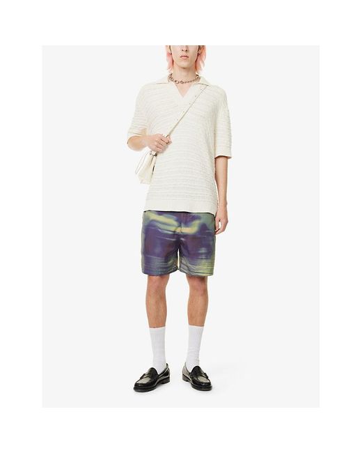 Daily Paper Blue Yaro All-over-print Woven Shorts for men