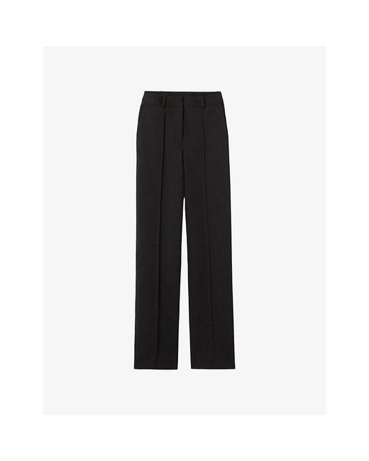 Claudie Pierlot Black Tailored Straight-Leg Woven Trousers