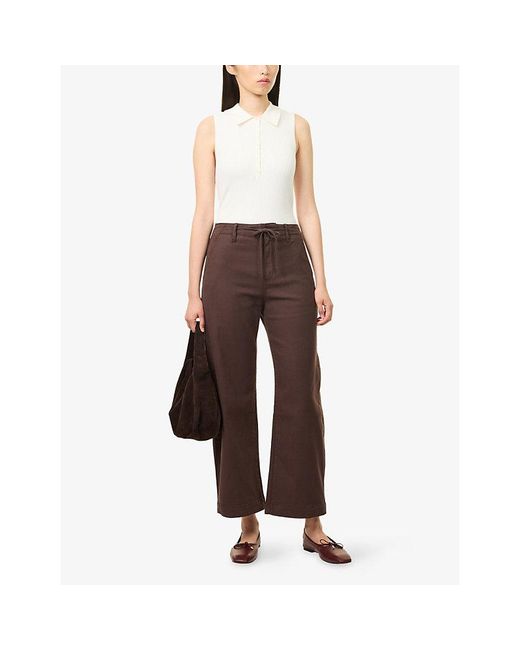 PAIGE White Vesta Knitted Cotton-Blend Top