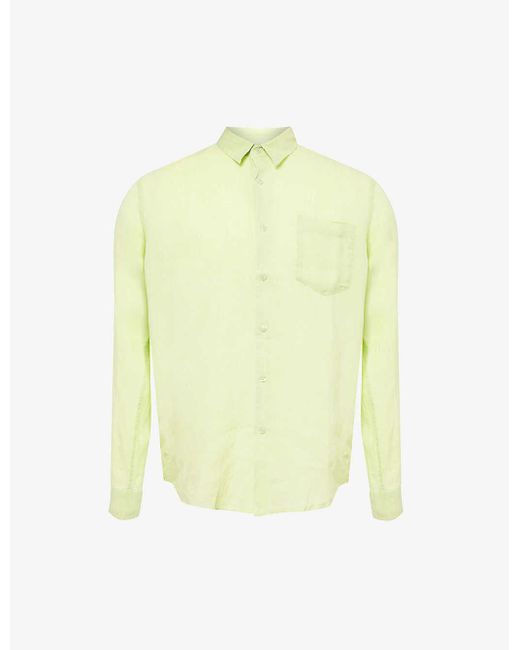 Vilebrequin Yellow Caroubis Patch-pocket Linen Shirt for men