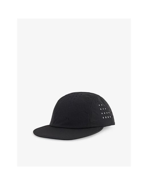 J.Lindeberg Black Joel Nylon Running Cap for men
