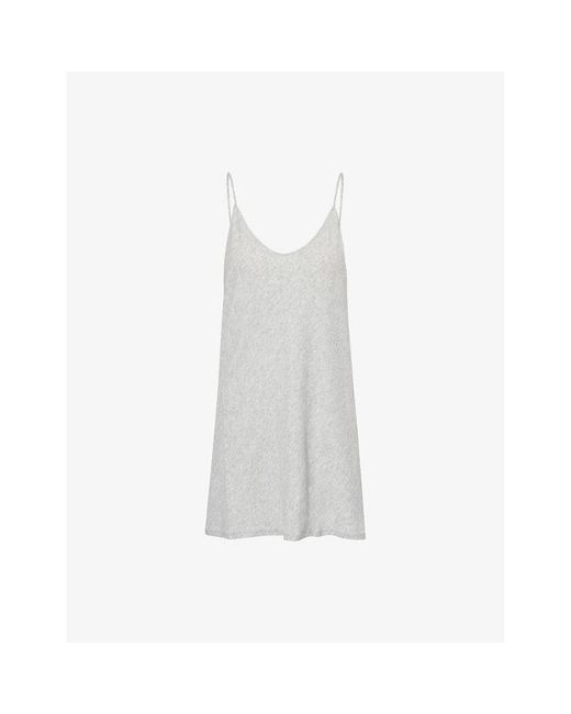 Skin White Sexy Scoop-Neck Cotton Slip Dress