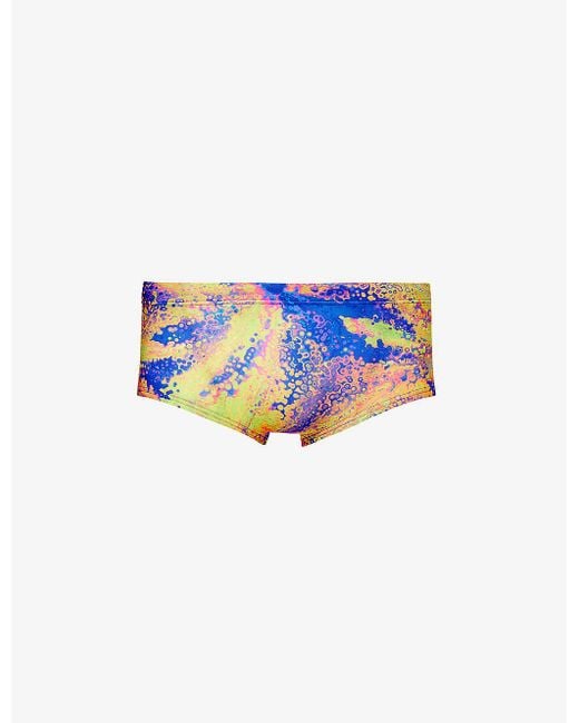 Speedo Blue All-over Patterned Recycled Polyester-blend Swim Briefs for men