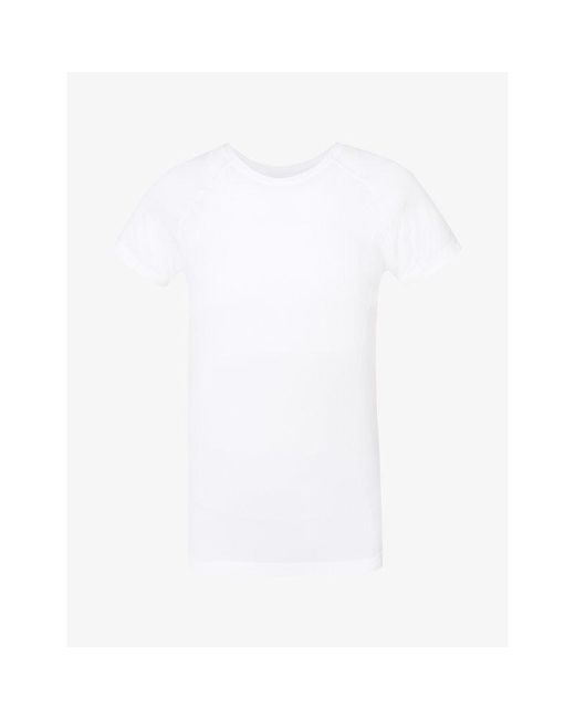 Sweaty Betty White Athlete Seamless Workout Stretch-Jersey T-Shirt