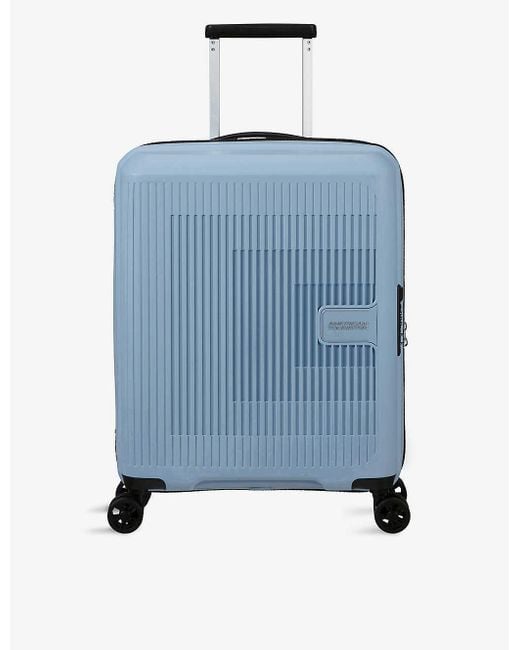 American Tourister Blue Aerostep Expandable Four-wheel Suitcase