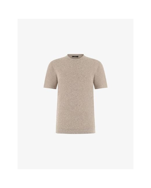 Boggi Natural Fine-Knit Regular-Fit Linen And Cotton T-Shirt for men