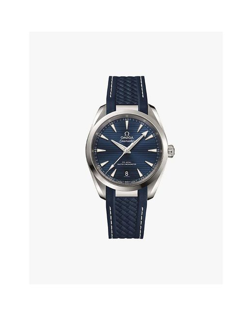 Omega Blue 220.12.38.20.03.001 Seamaster Aqua Terra Steel And Rubber Automatic Watch for men