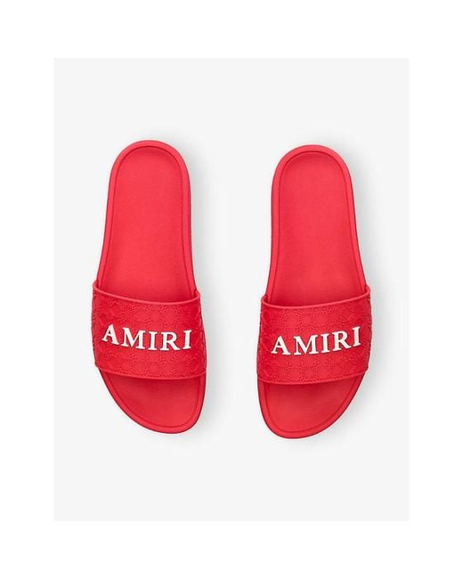 Amiri Red Ma Quad Rubber Sliders for men
