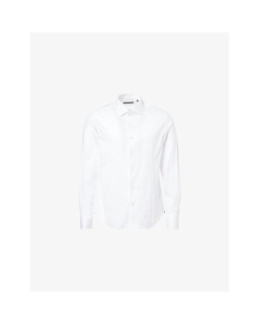 Corneliani White Regular-Fit Long-Sleeve Cotton Shirt for men