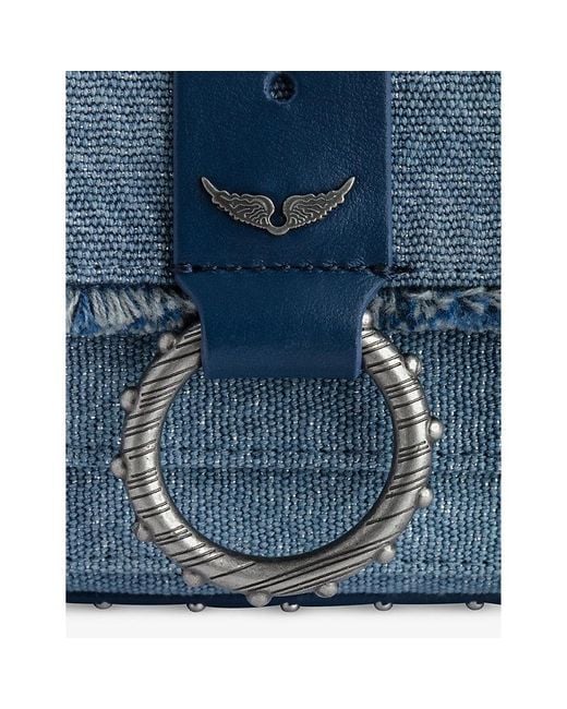 Zadig & Voltaire Blue X Kate Moss Studded Denim Cross-body Bag