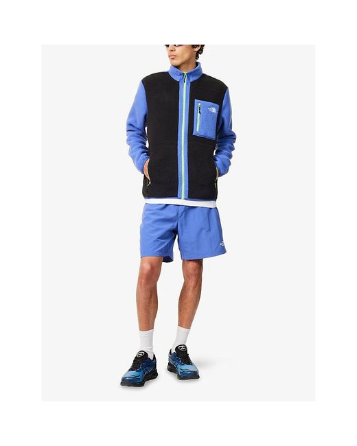 The North Face Blue Yumiori Embroidered-Logo Patch Fleece Jacket for men