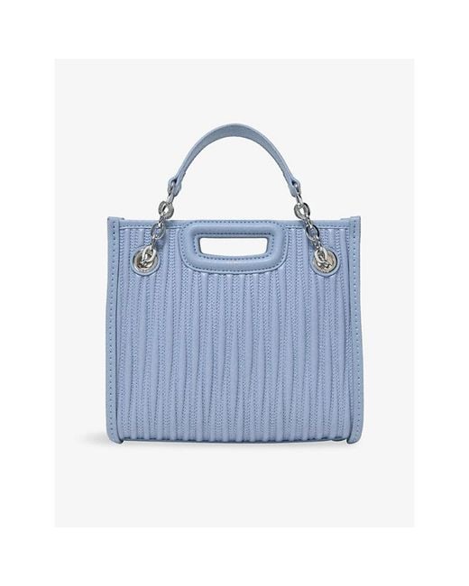 Maje Blue Cabas Padded Mini Leather Shoulder Bag