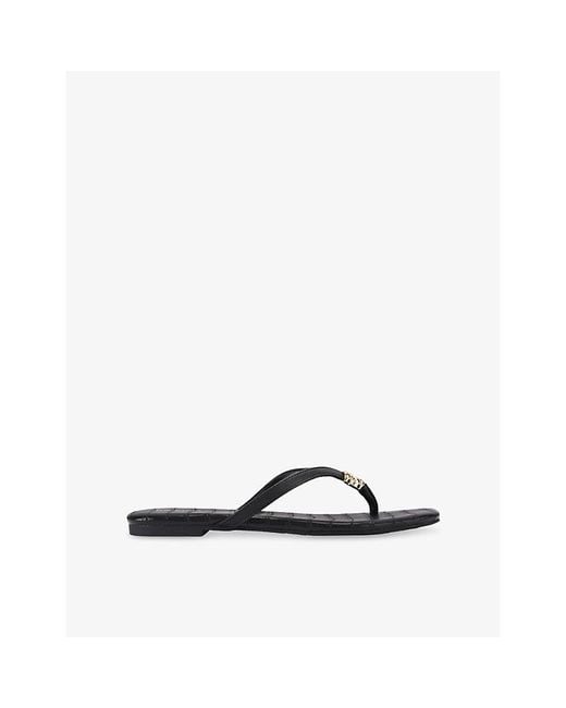 KG by Kurt Geiger Black Rinse Faux-Leather Sandals