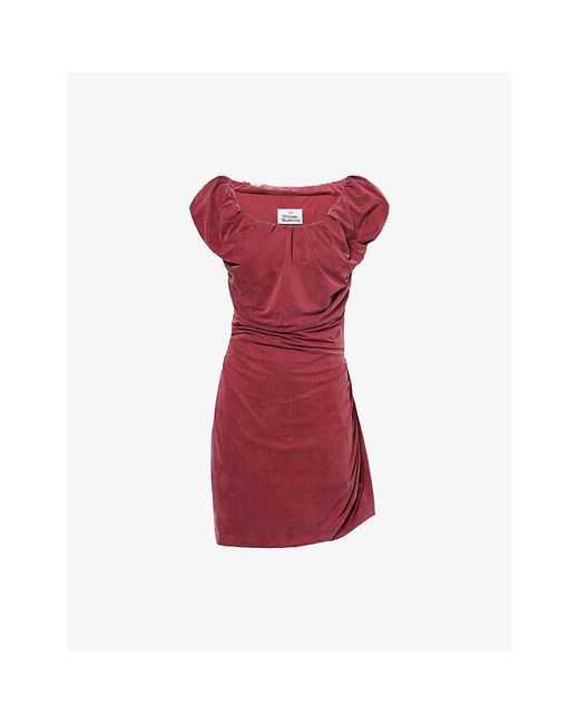 Vivienne Westwood Red Ginnie Draped Stretch-Jersey Mini Dress