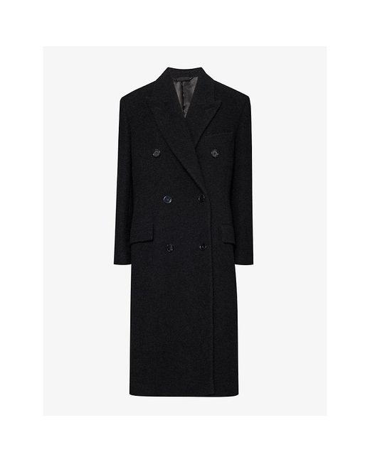 Acne Black Ojama Peak-lapel Wool-blend Coat