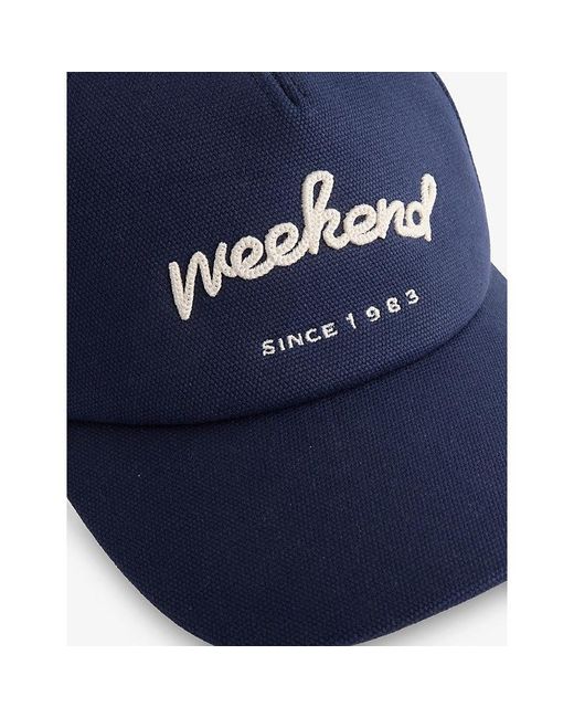 Weekend by Maxmara Blue Logo-Embroidered Cotton Baseball Cap