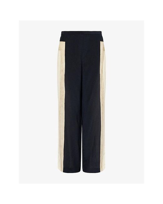 Sir Blue Sona Wide-Leg Wilk Trousers