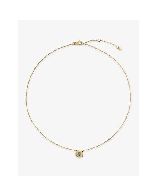 Monica Vinader Metallic Gemdrop 18Ct Vermeil And Topaz Chain Necklace