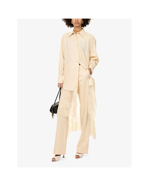 Zimmermann Natural Valiant Straight-Leg Wool Trousers