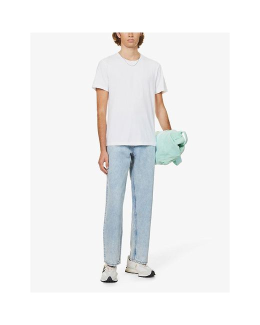 PAIGE White Cash Crewneck Cotton-Blend T-Shirt for men
